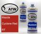 Preview: Mazda, Cyclone Red, RT: 400ml Sprühdose + 400ml Klarlack - Set, von ATW Autoteile West.